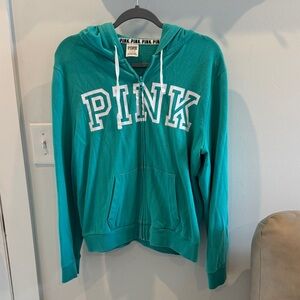 VS PINK Zip Up in Teal Size Large